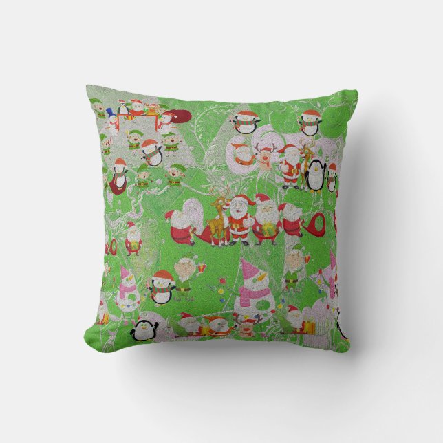 Santa Magical Green New Year Kissen (Vorderseite)