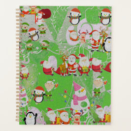 Santa Magical Green New Year  Planer