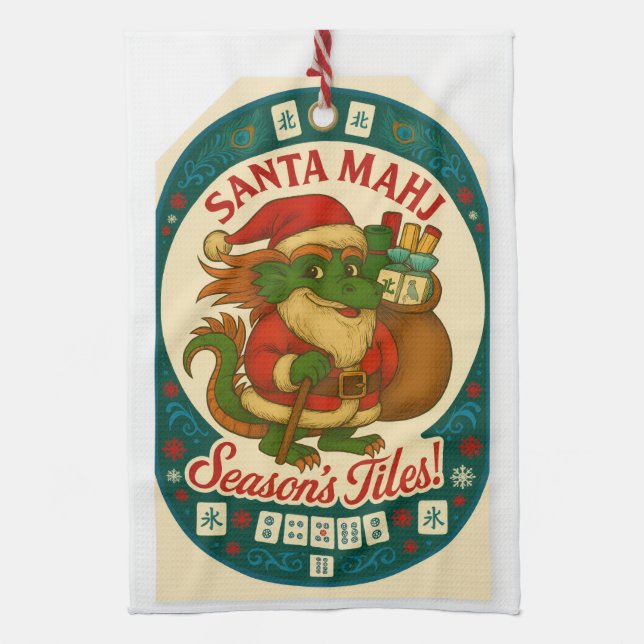 Santa Mahj Kitchen Towel Geschirrtuch (Vertikal)