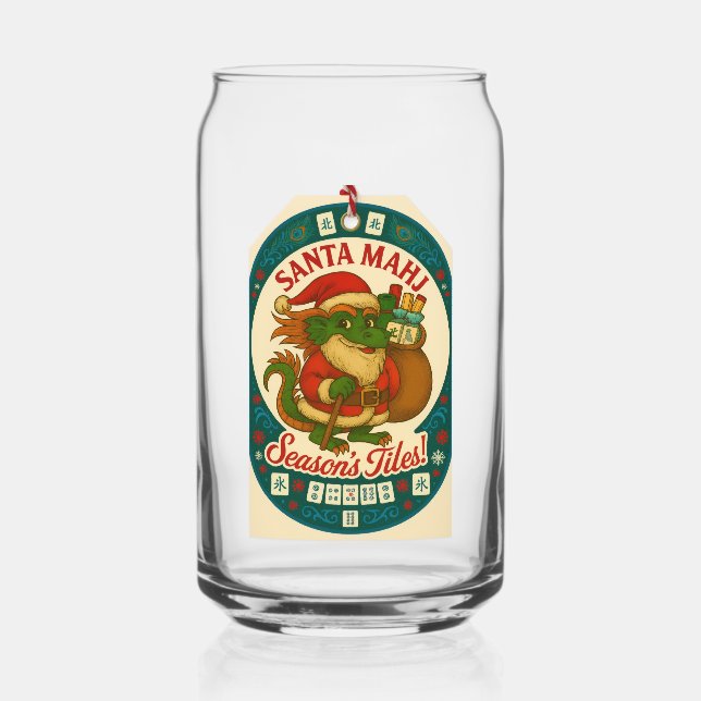 Santa Mahj Pint Glass - Cheers! Dosenglas (Vorderseite)