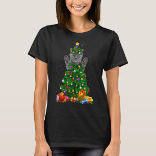 Santa Maine Coon Weihnachtsbaum Weihnachten Weihna T-Shirt