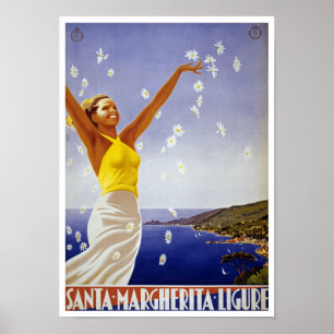 Santa Margherita Ligure mit Daisies Poster