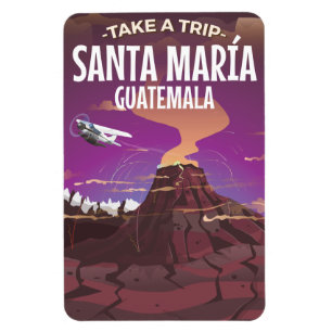 Santa María Guatemala Vintage-Reiseposter. Magnet