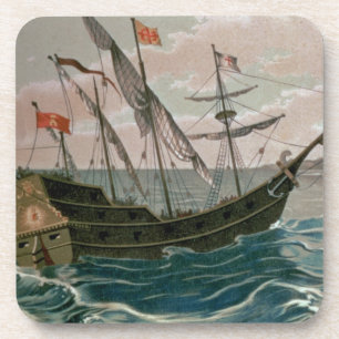 Santa Maria nähert sich der Küste des neuen W Untersetzer