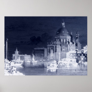 Santa Maria Plague Kathedrale Venedig Negative Art Poster