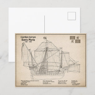 Santa Maria - Schiffsplänen SD Postkarte