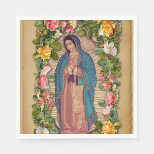 Santa Maria, Virgen de Guadalupe Mutter Maria Rose Serviette