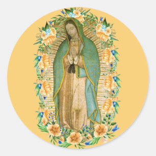Santa Maria, Virgen de Guadalupe Mutter Mary Runder Aufkleber