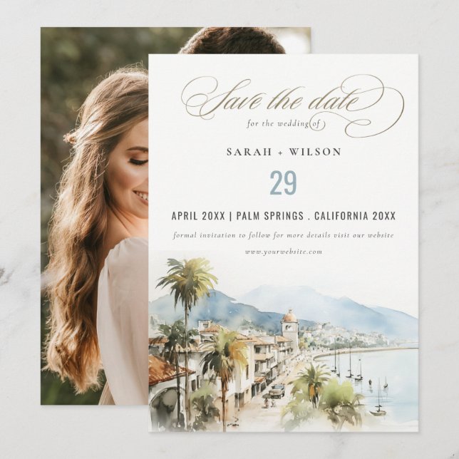 Santa Marta Colombia Landscape Wedding Photo Save The Date (Vorne/Hinten)