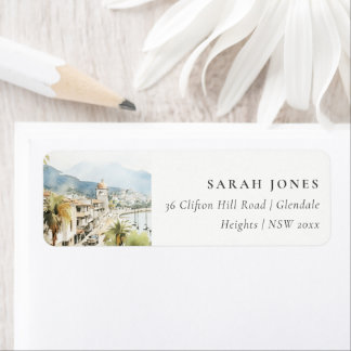 Santa Marta Colombia Watercolor Landscape Address