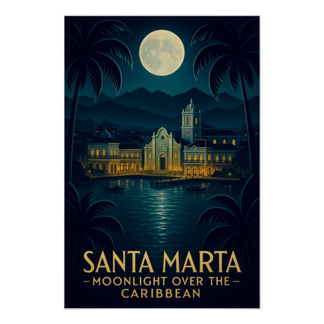 SANTA MARTA — MONDLICHT ÜBER DEM KARIBISCHEN MEER POSTER (Vorderseite)