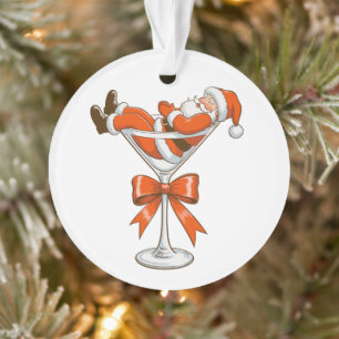 Santa Martini Kokette Mädchenhaft Weihnachtsbogen  Ornament