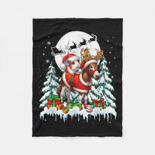 Santa Meerschweinchen reitet auf Rentier Esel Weih Fleecedecke