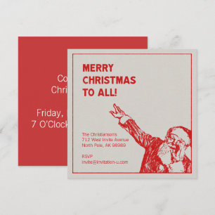 Santa: "Merry Christmas to All!" Party Einladung