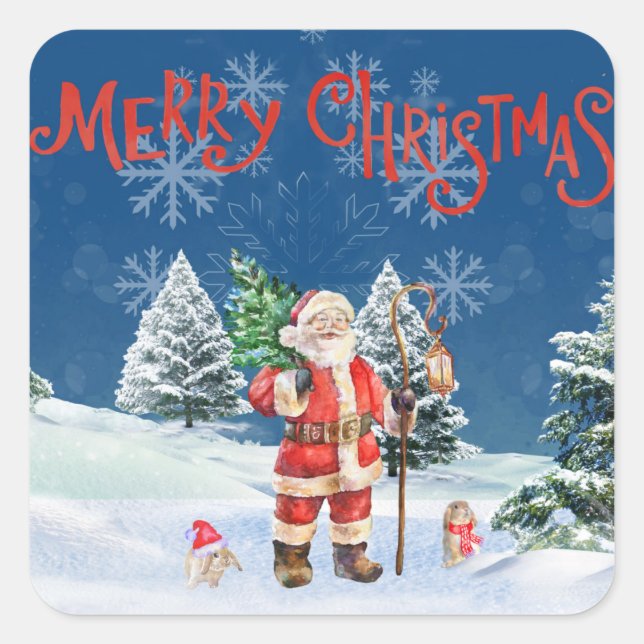 Santa Merry Cristmas Sticker (Vorderseite)