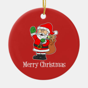 Santa Merry Weihnachten Niedlich Cartoon Keramik O Ornament