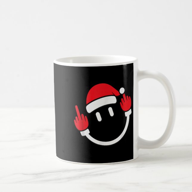 Santa Middle Finger Flip Off _ Christmas Profanity Kaffeetasse (Rechts)