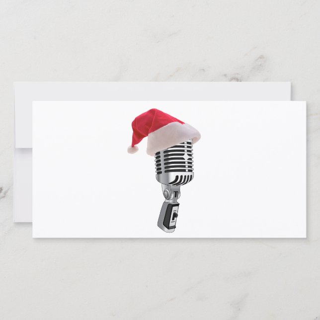 Santa-Mikrofon Feiertagskarte (Vorderseite)