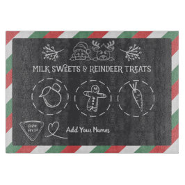 Santa-Milch-und-Kekse-Tablett Schneidebrett
