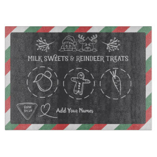 Santa-Milch-und-Kekse-Tablett Schneidebrett