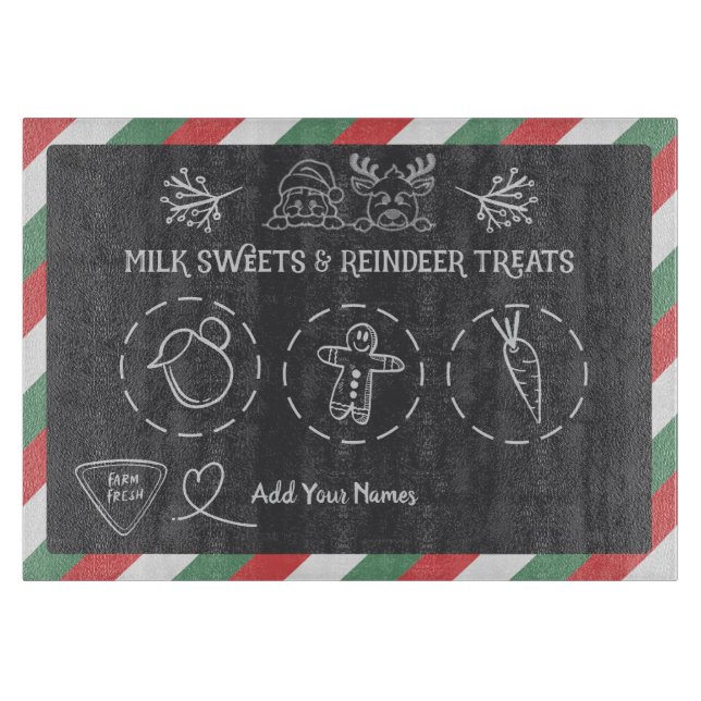Santa-Milch-und-Kekse-Tablett Schneidebrett (Vorderseite)