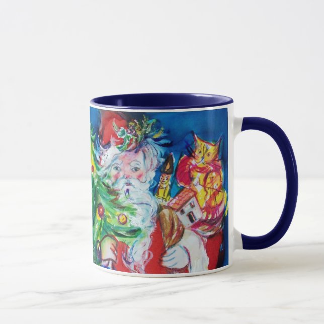 SANTA MIT BALLOONS UND CHRISTMAS BAUM DES MONOGRAM TASSE (Rechts)