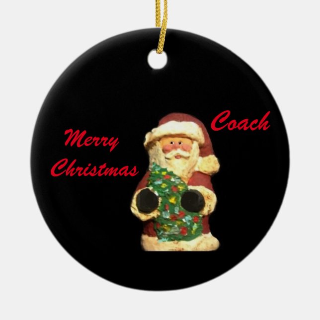 SANTA MIT BAUCHRISTMAS COACH ORNANAMENT KERAMIK ORNAMENT (Vorne)