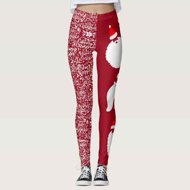 Santa mit Briefkunst Leggings (Vorderseite)