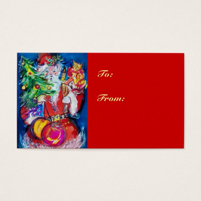 SANTA MIT CHRISTMAS TREE UND GIFTS (Vorderseite)