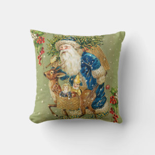 SANTA MIT DEER UND CHRISTMAS GIFTS IM WINTERSCHNEE KISSEN