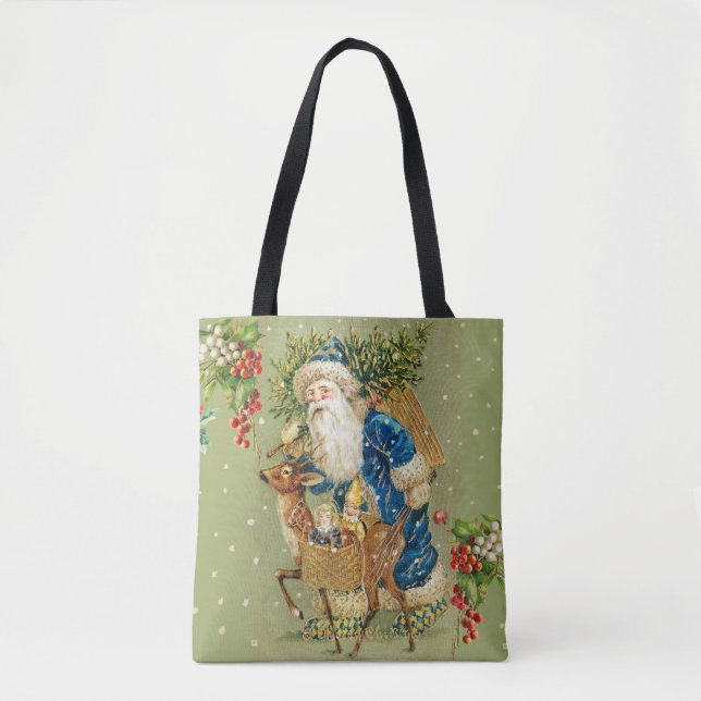 SANTA MIT DEER UND CHRISTMAS GIFTS IM WINTERSCHNEE TASCHE (Vorderseite)
