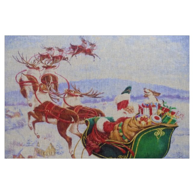 Santa mit dem Schlitten Stoff (Yard (91,4 cm))