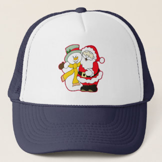 SANTA MIT EIS MANN BEI CHRISTMAS. HO! HO! HO! TRUCKERKAPPE