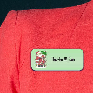 Santa mit frohen Weihnachten Signatur Bäume Niedli Namensschild