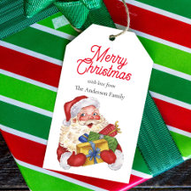Santa mit Geschenken Traditionelle Aquarellmalerei