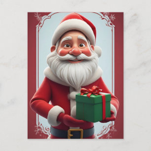Santa mit Geschenkschachtel bereit für Weihnachten Postkarte