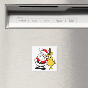 Santa mit Hirsch Magnet