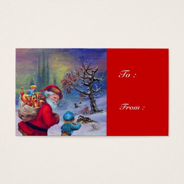 SANTA MIT KIND IM WINTERSCHNEE (Vorderseite)