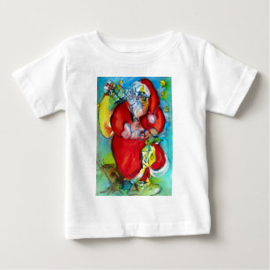 SANTA MIT LANTERN IN DER CHRISTMAS-NACHT BABY T-SHIRT