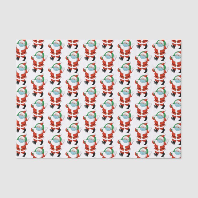 Santa mit medizinischer Maske Seidenpapier (Vorderseite)