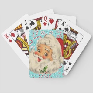 Santa mit Pfefferminz Spielkarten