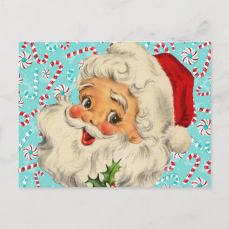 Santa mit Pfefferminzen Postkarte