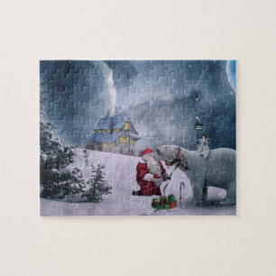 Santa mit Polar Bären Weihnachtspuzzle