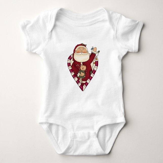 Santa mit Ragdoll Hemden und Geschenken Baby Strampler (Vorderseite)