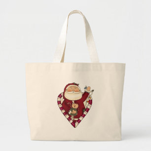 Santa mit Ragdoll Hemden und Geschenken Jumbo Stoffbeutel