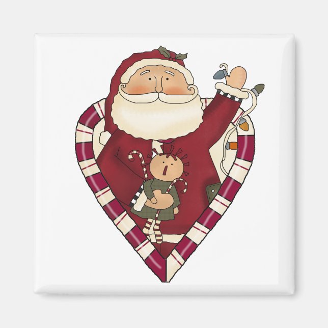 Santa mit Ragdoll Hemden und Geschenken Magnet (Vorne)