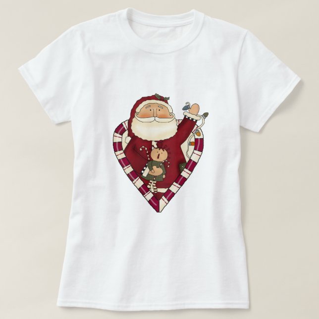 Santa mit Ragdoll Hemden und Geschenken T-Shirt (Design vorne)