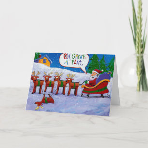 Santa mit Rentierkarte Feiertagskarte