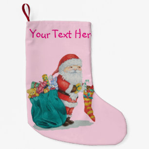 Santa mit Sack gefüllt mit Leckereien für Weihnach Kleiner Weihnachtsstrumpf