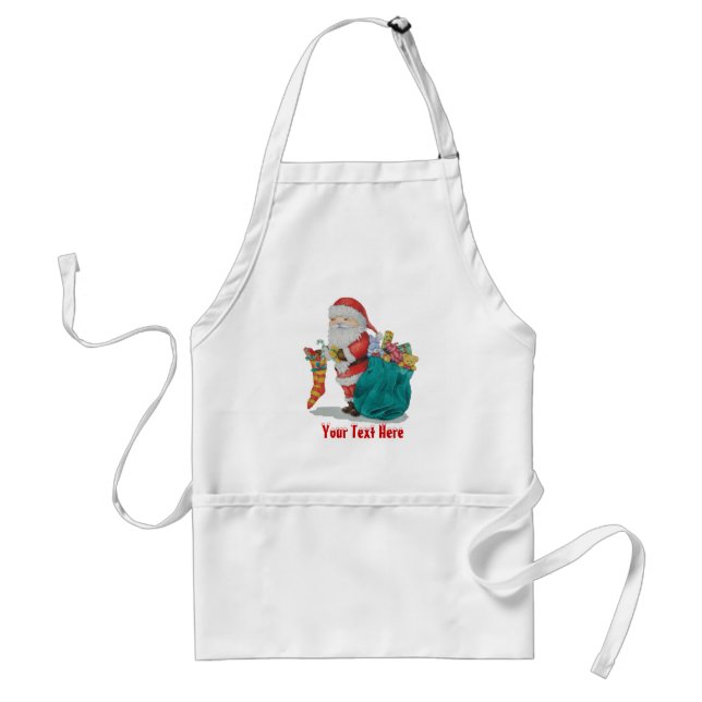 Santa mit Sack und Spielzeug und Geschenken für We Schürze (Vorne)